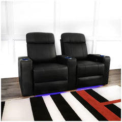 Valencia Piacenza Home Theatre 2 Seater Black