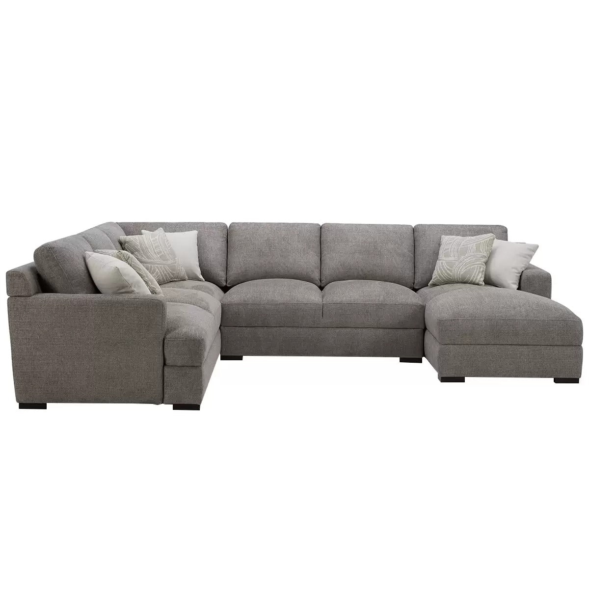 Gilman Creek Fabric Sectional With Ottoman And 6 Pillows 4 Piece