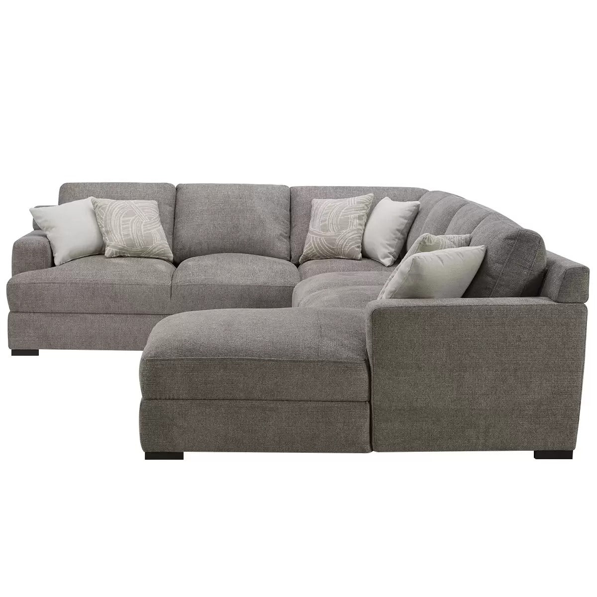 Gilman Creek Fabric Sectional With Ottoman And 6 Pillows 4 Piece