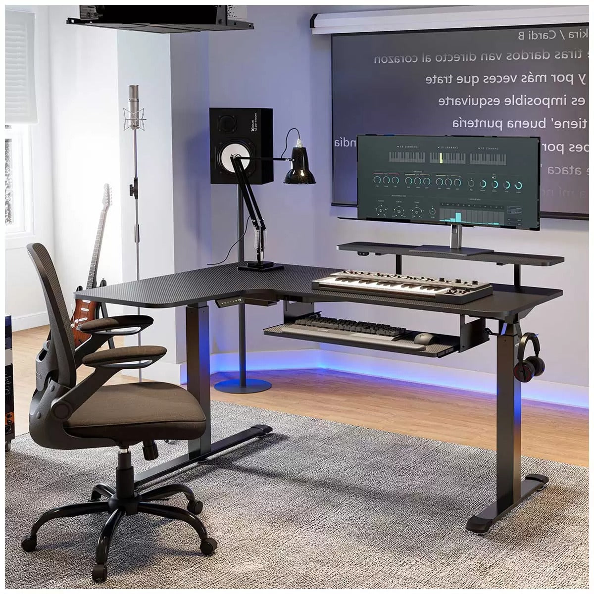 Eureka Ergonomic L Shaped Electric Standing Desk Left Side