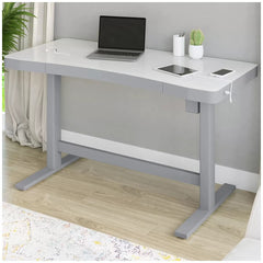 Tresanti Prescott 140cm Prescott Adjustable Desk with Wireless Charger White