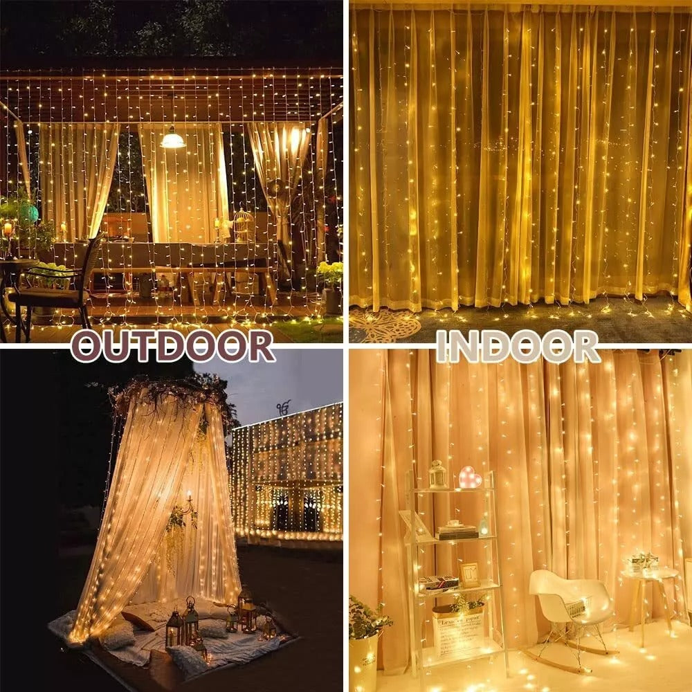 300/600 Led Curtain Fairy Lights Wedding Indoor Outdoor Christmas Garden Party