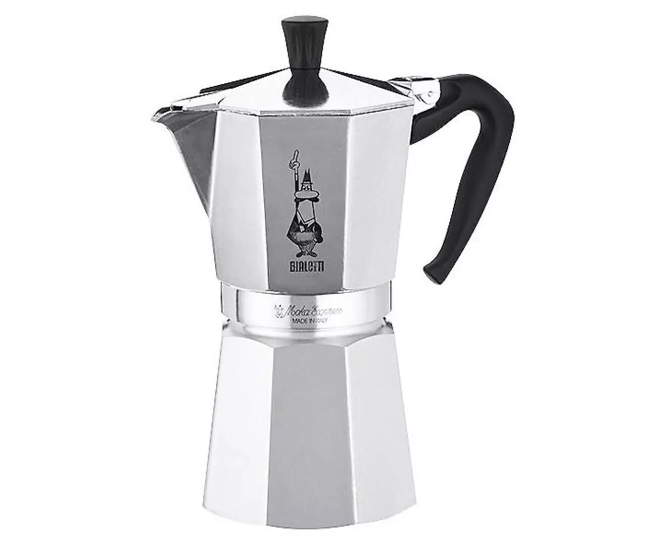 Bialetti Moka Express Stovetop Coffee Maker, 1-18 Cup Aluminum - Made in Italy