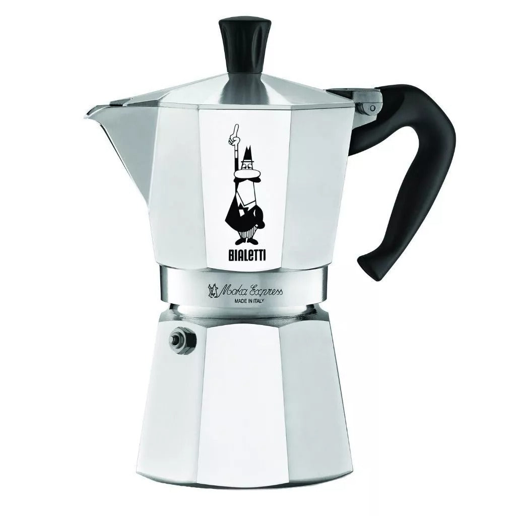 Bialetti Moka Express Stovetop Coffee Maker, 1-18 Cup Aluminum - Made in Italy