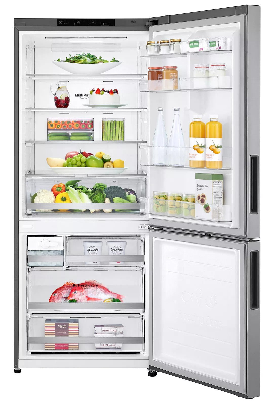 LG 420L Bottom Mount Fridge Stainless Steel GB-455PL