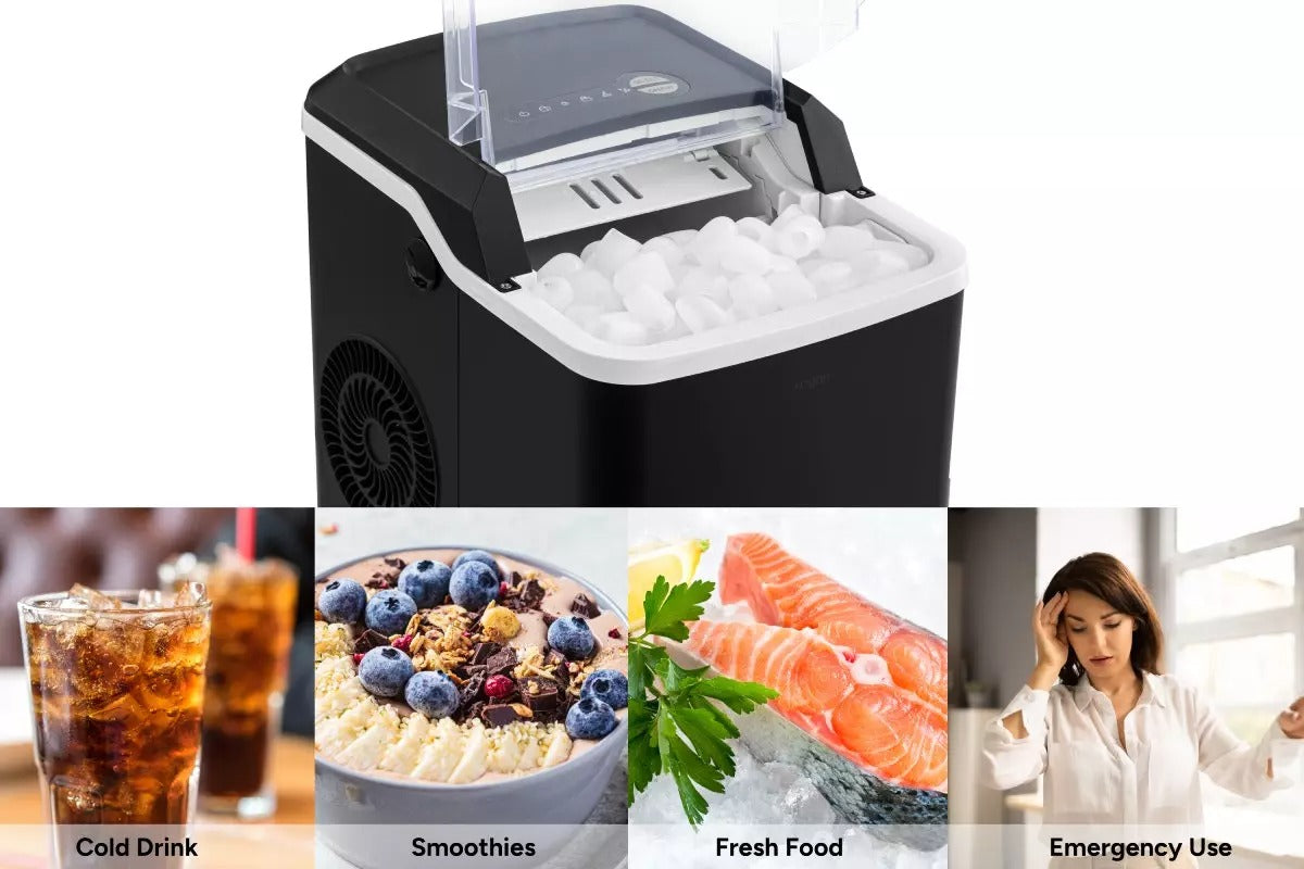 Kogan 12kg Ice Cube Maker with Self-Cleaning (Black), Ice Makers, Appliances