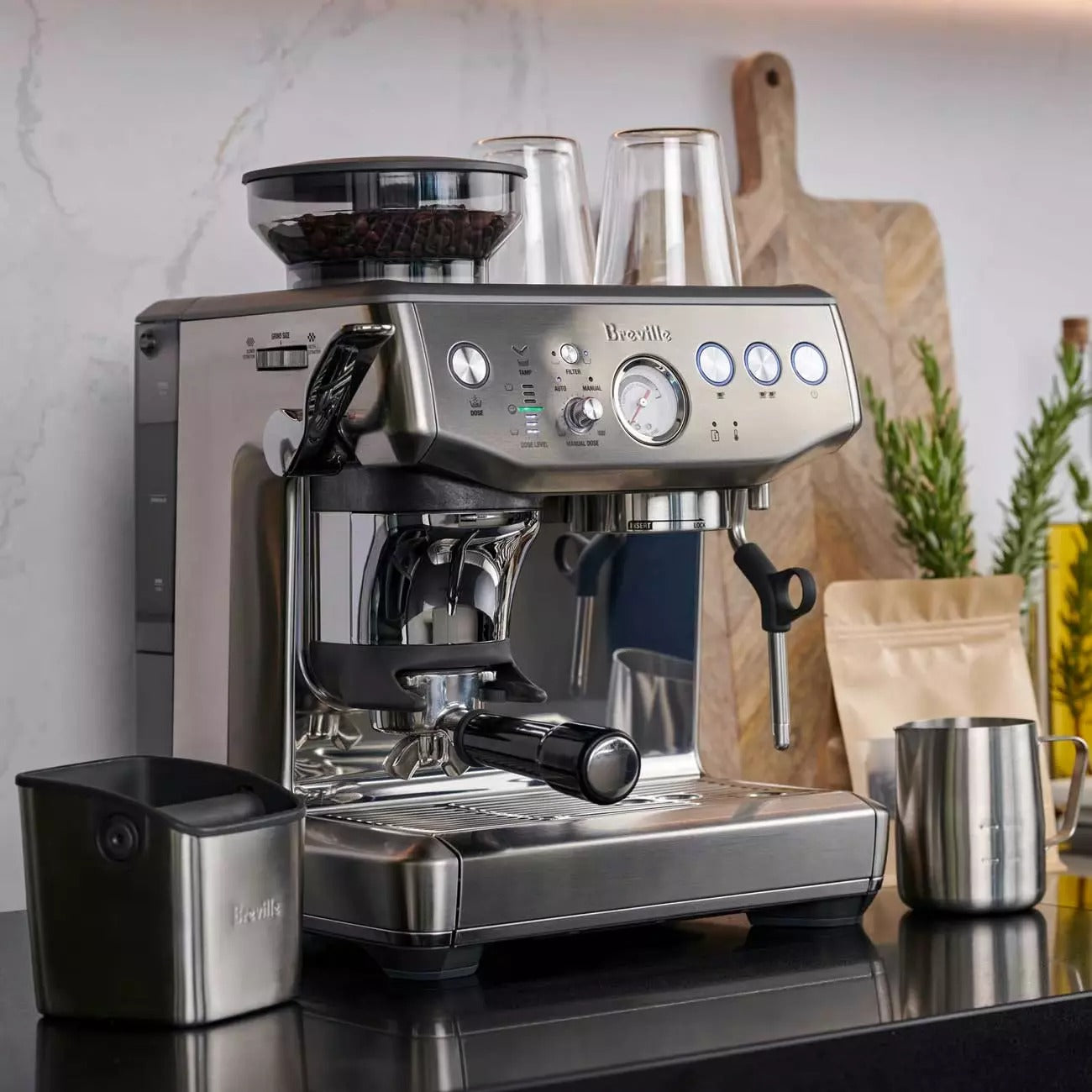 Breville the Barista Express Impress -Refurbished by Breville- Black Truffle