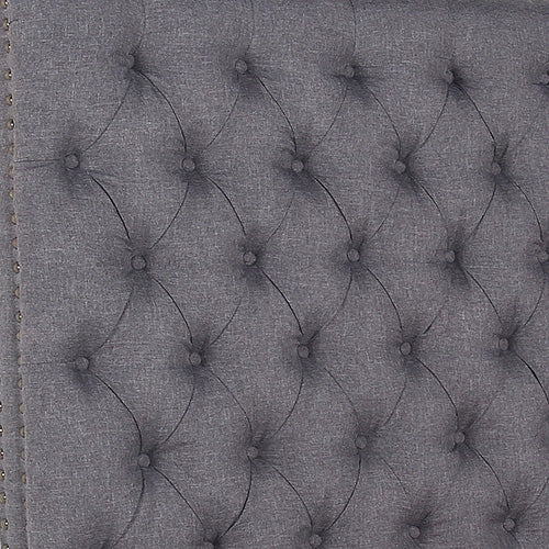 Bed Head Double Size French Provincial Headboard Upholsterd Fabric Charcoal-QLD_Metro