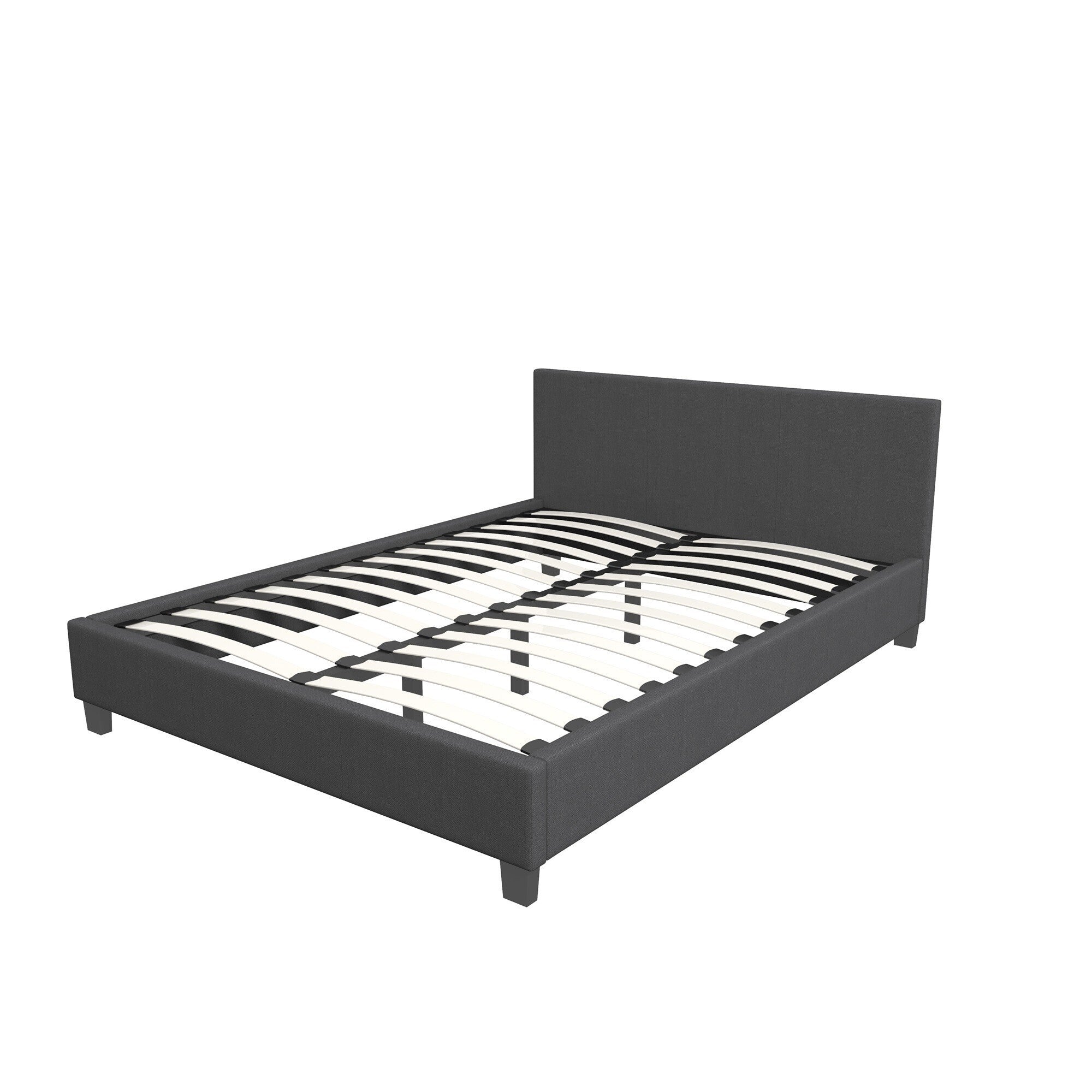 Milano Sienna Luxury Bed with Headboard (Model 2) - Charcoal No.35 - King Single