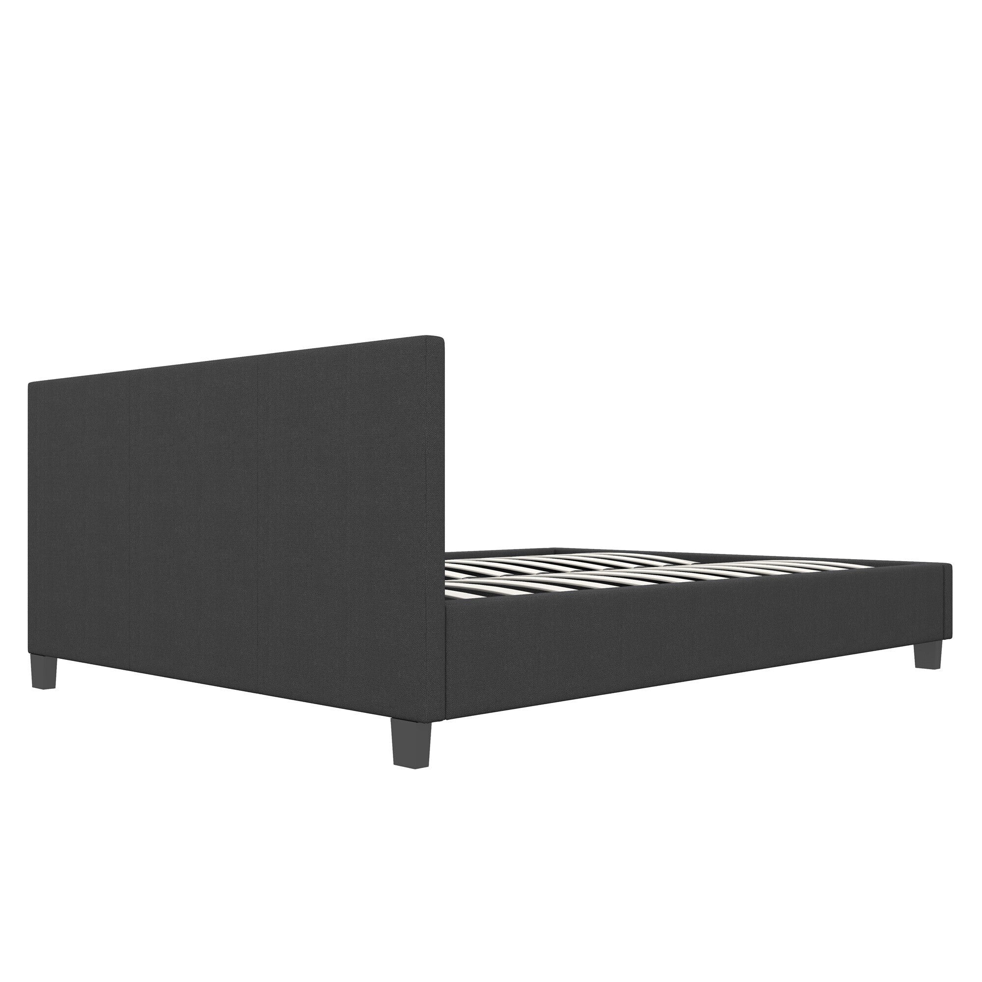 Milano Sienna Luxury Bed with Headboard (Model 2) - Charcoal No.35 - King Single