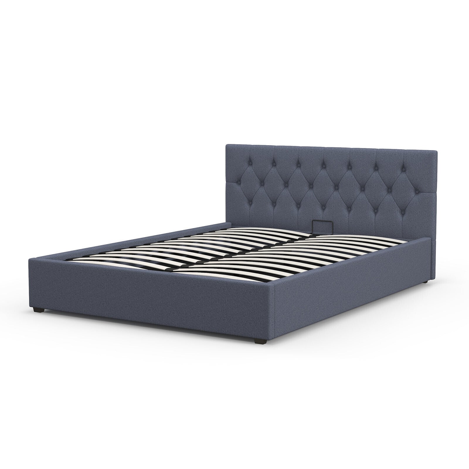 Milano Capri Luxury Gas Lift Bed With Headboard (Model 3) - Charcoal No.35 - King Single