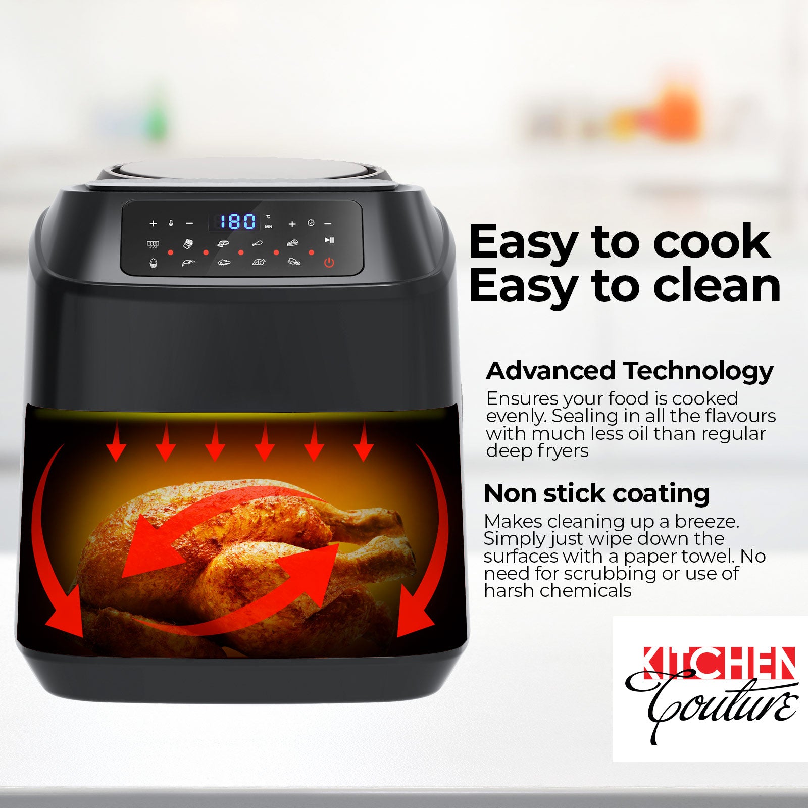 Kitchen Couture Digital 11.5L Air Fryer - Black