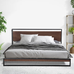 Milano Decor Azure Bed Frame with Headboard ? Black - Single