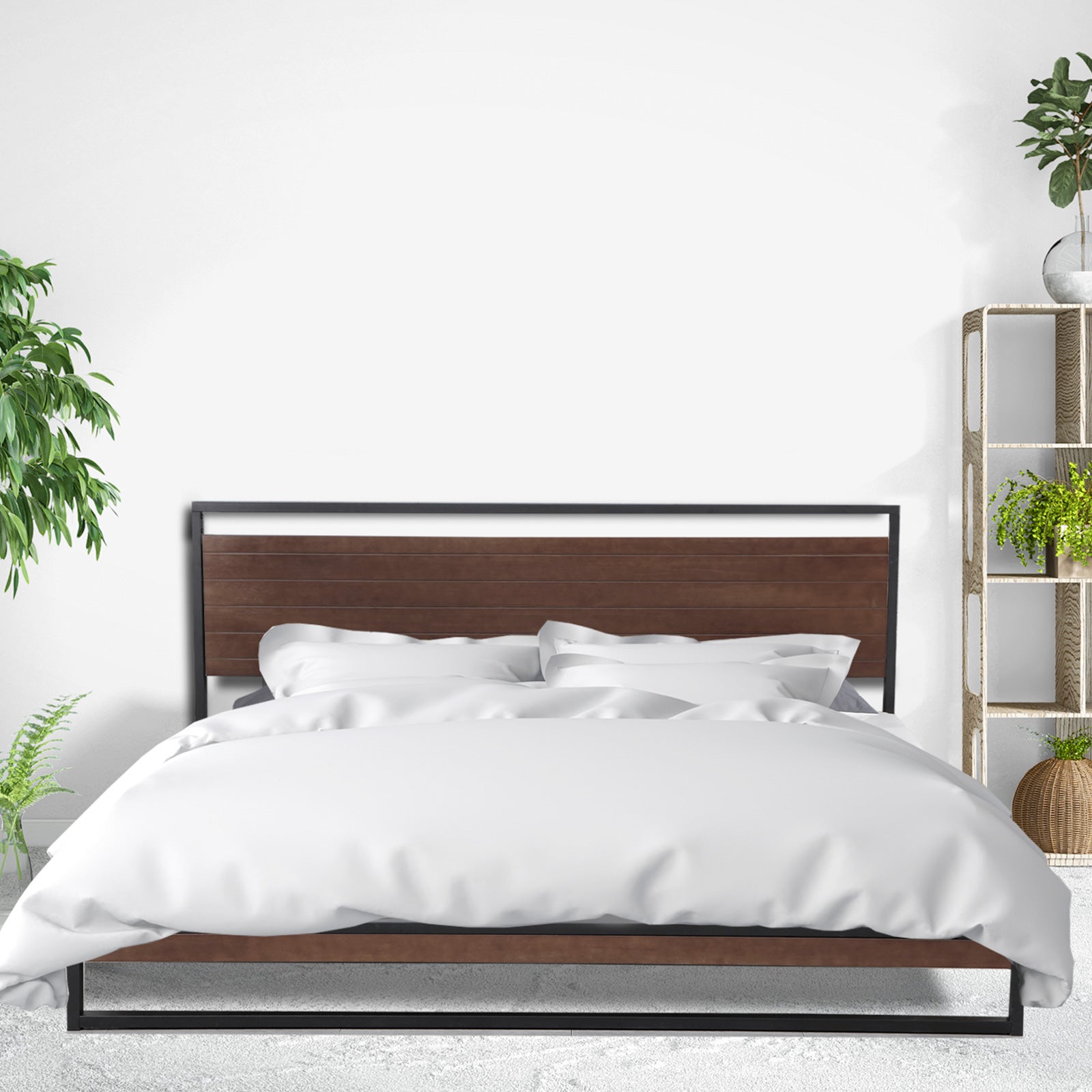 Milano Decor Azure Bed Frame with Headboard ? Black - Single