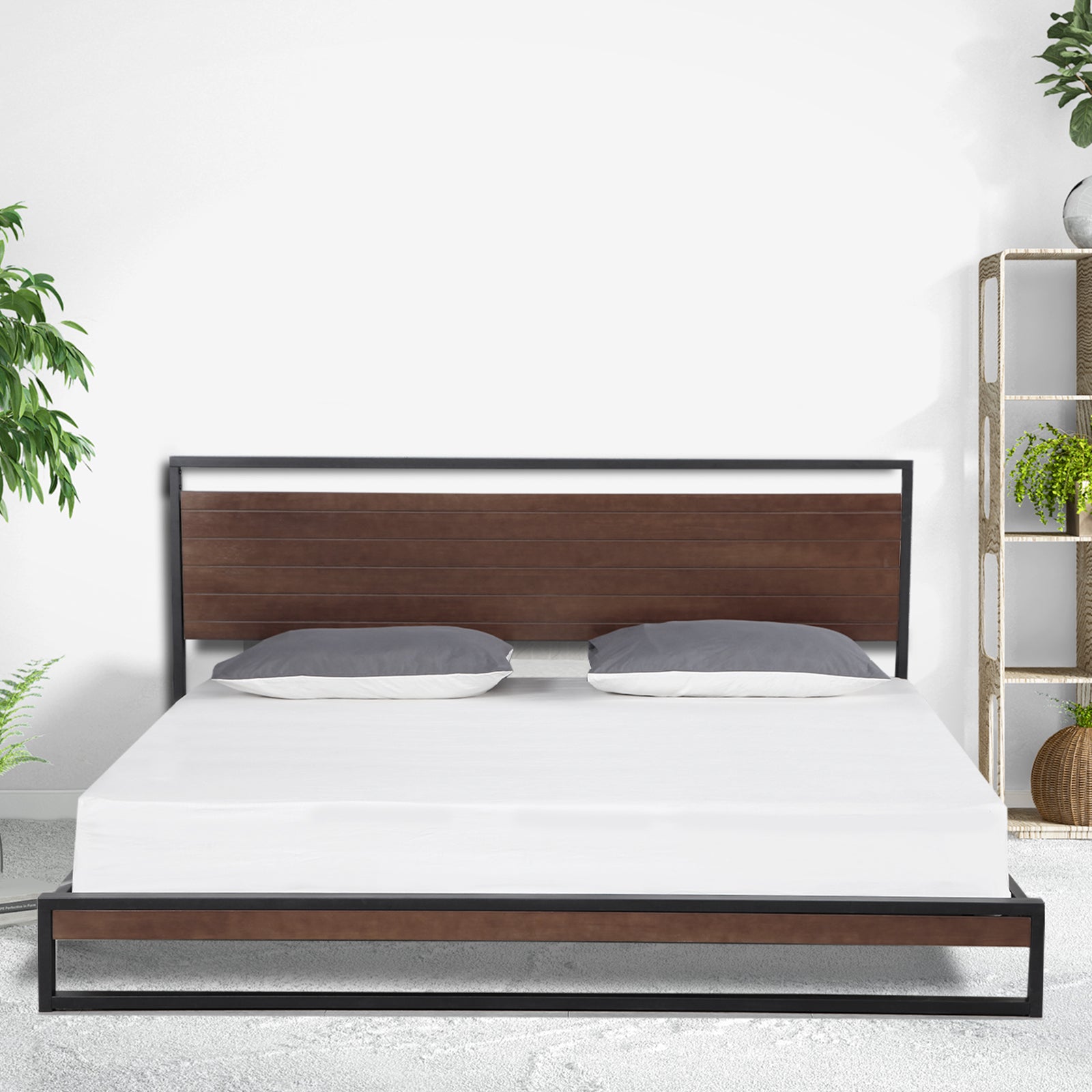 Milano Decor Azure Bed Frame with Headboard ? Black - Single