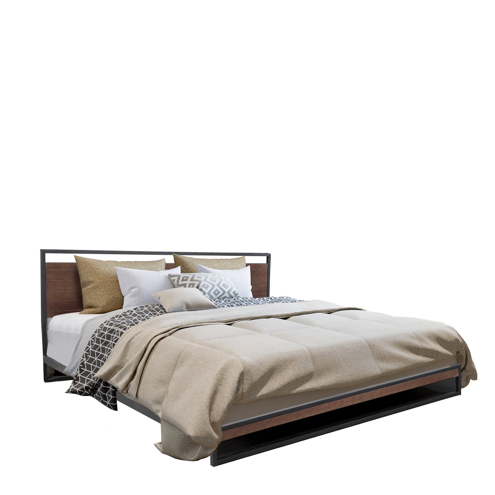 Milano Decor Azure Bed Frame with Headboard ? Black - Single