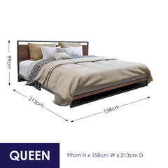 Milano Decor Azure Bed Frame with Headboard ? Black - Queen