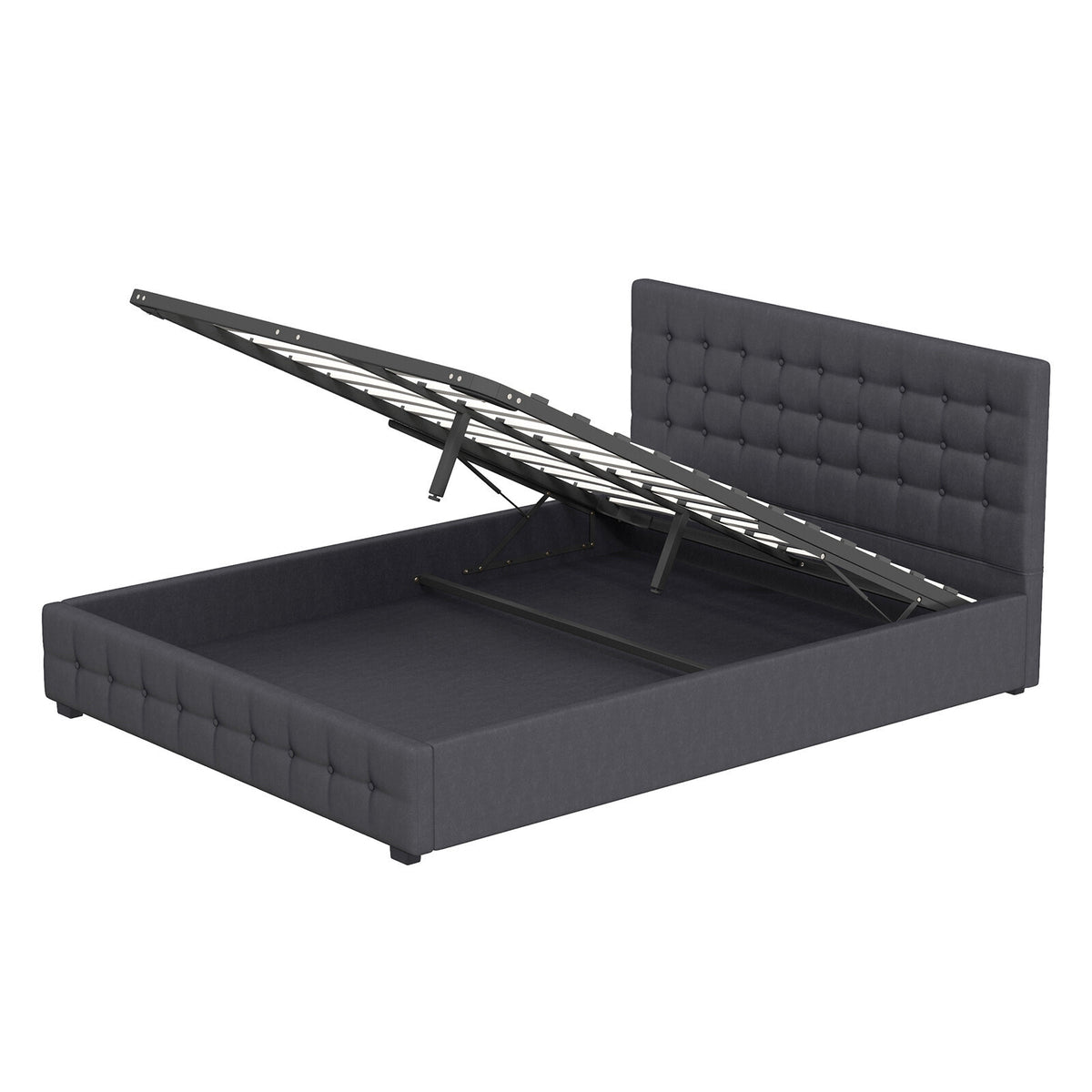 Milano Decor Eden Gas Lift Bed - Dark Grey - King Single