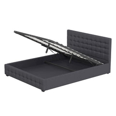 Milano Decor Eden Gas Lift Bed - Dark Grey - Queen