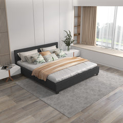 Milano Sienna Luxury Bed with Headboard (Model 2) - Charcoal No.35 - Single