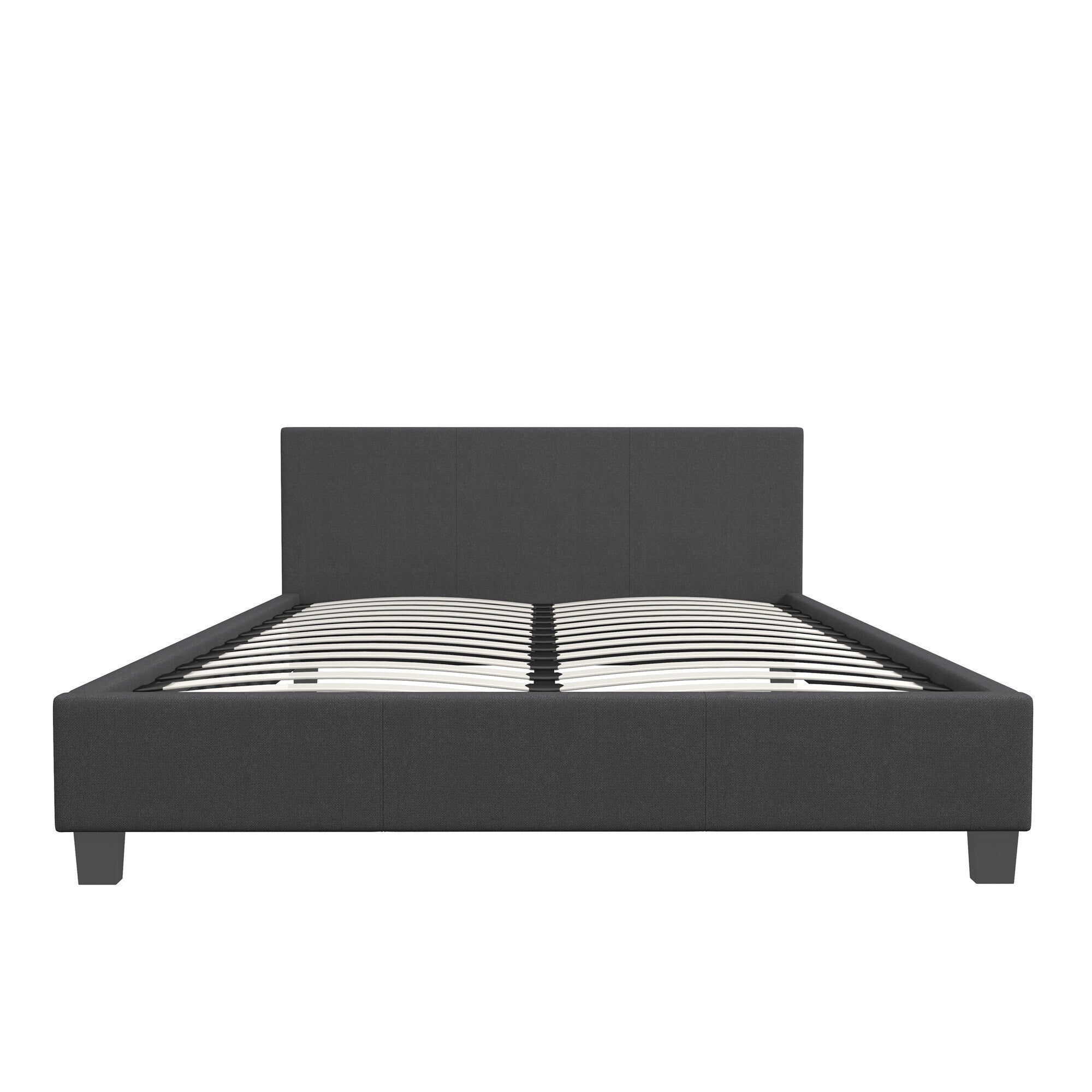 Milano Sienna Luxury Bed with Headboard (Model 2) - Charcoal No.35 - Double