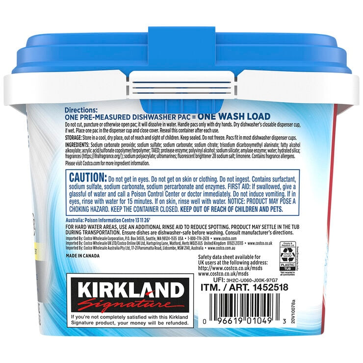 Kirkland Signature Safer Choice Dishwashing Pacs 2 x 115 Count