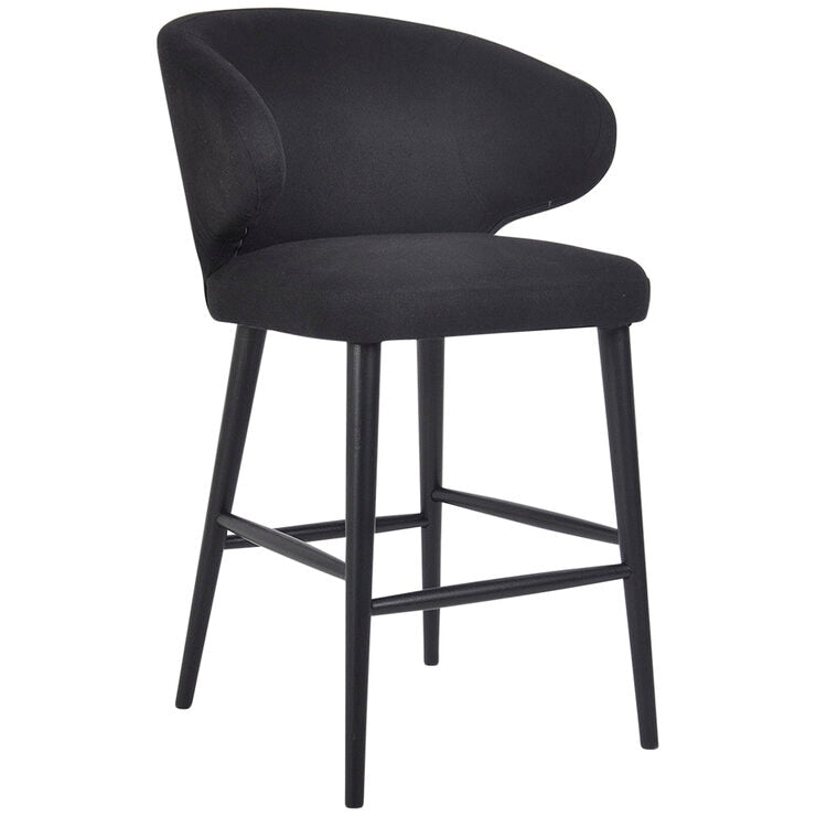 CAFE Lighting & Living Harlow Black Kitchen Stool Black Linen