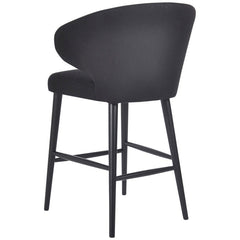 CAFE Lighting & Living Harlow Black Kitchen Stool Black Linen