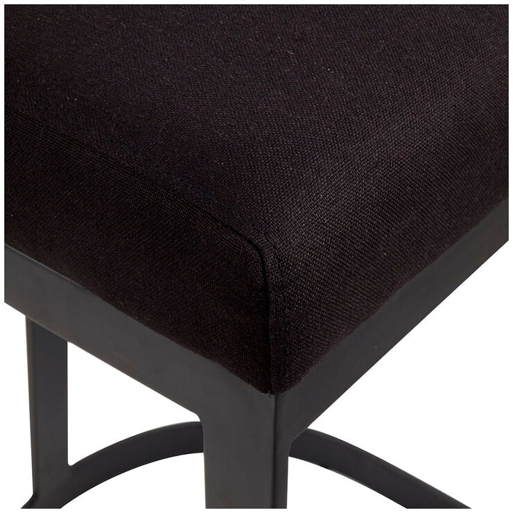 CAFE Lighting & Living Brooke Black Kitchen Stool Black Linen