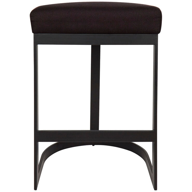 CAFE Lighting & Living Brooke Black Kitchen Stool Black Linen