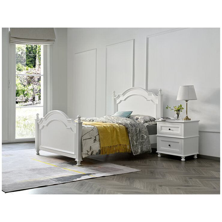 Moran Cassis Double Bed With Encasement And Slats White