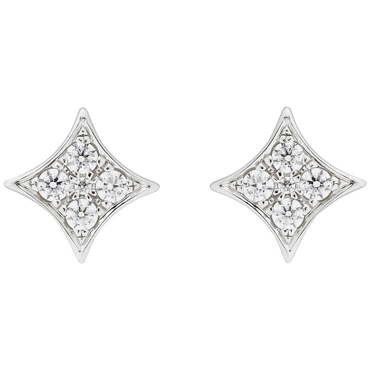 18KT White Gold 0.25ctw Diamond Cushion Shape Earrings