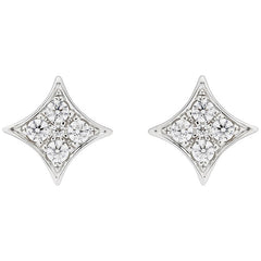 18KT White Gold 0.25ctw Diamond Cushion Shape Earrings