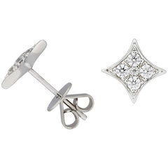 18KT White Gold 0.25ctw Diamond Cushion Shape Earrings