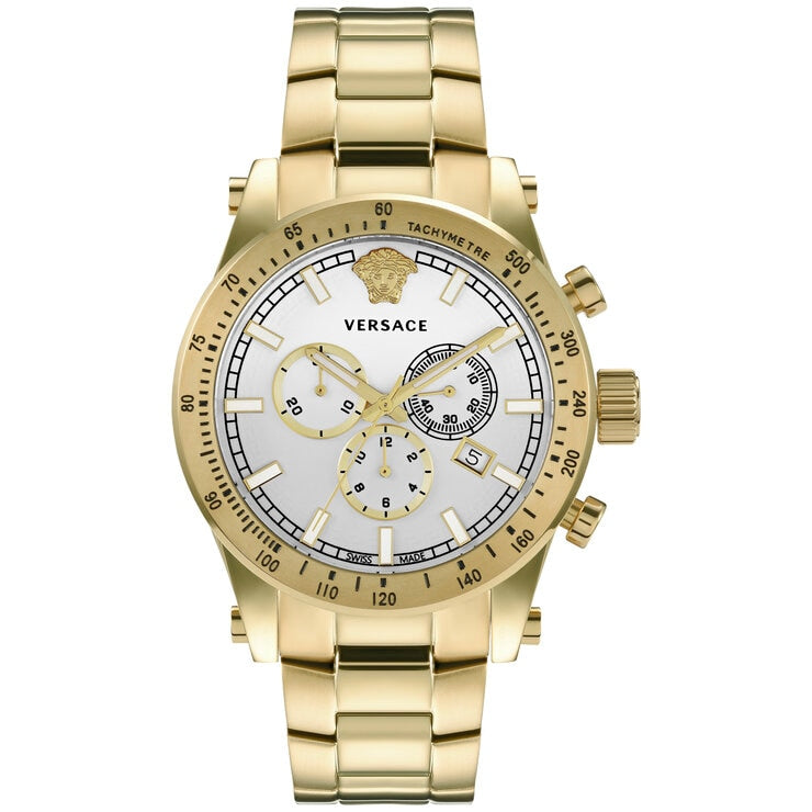 Versace Men's Sports Yellow Gold Tone Chronograph Watch VEV800619