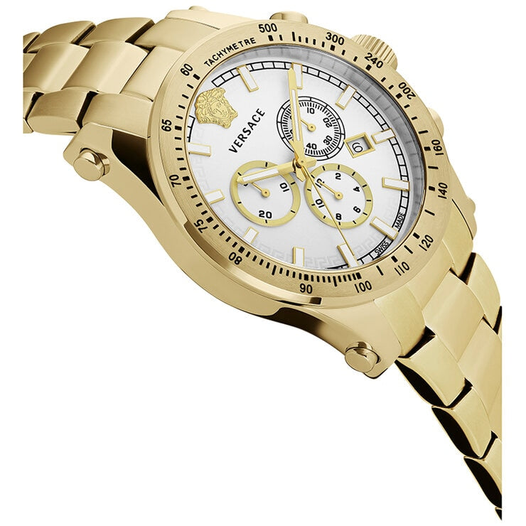 Versace Men's Sports Yellow Gold Tone Chronograph Watch VEV800619