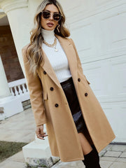 Unity Double Breasted Lapel Collar Overcoat
