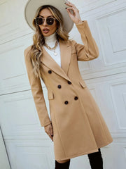 Unity Double Breasted Lapel Collar Overcoat