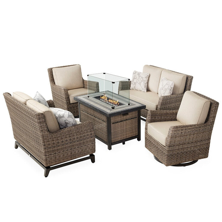 Agio Prairieview Woven Fire Chat 4 Piece Set