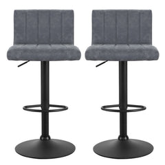 Artiss Gaslift Swivel Bar Stool Grey 2 Pack