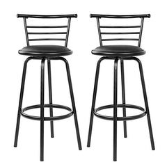 Artiss Bar Stool Metal Backrest 2 Pack