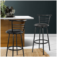 Artiss Bar Stool Metal Backrest 2 Pack