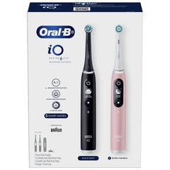 Oral-B iO Series 6 Duo Electric Toothbrush - Black Onyx And Light Rose