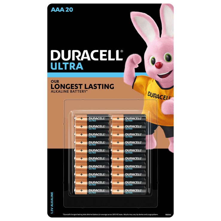 Duracell Ultra AAA Batteries 20 Pack