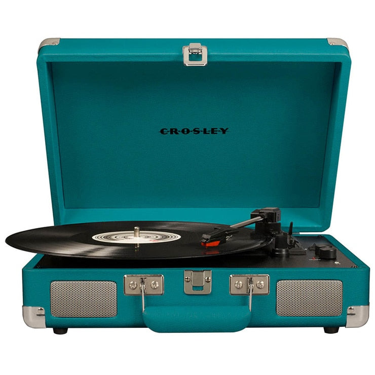 Crosley Cruiser Deluxe Portable Turntable Teal with Free Record Storage Crate