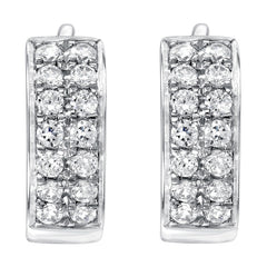 18KT White Gold Round Brilliant Cut 0.24ctw Diamond Earrings