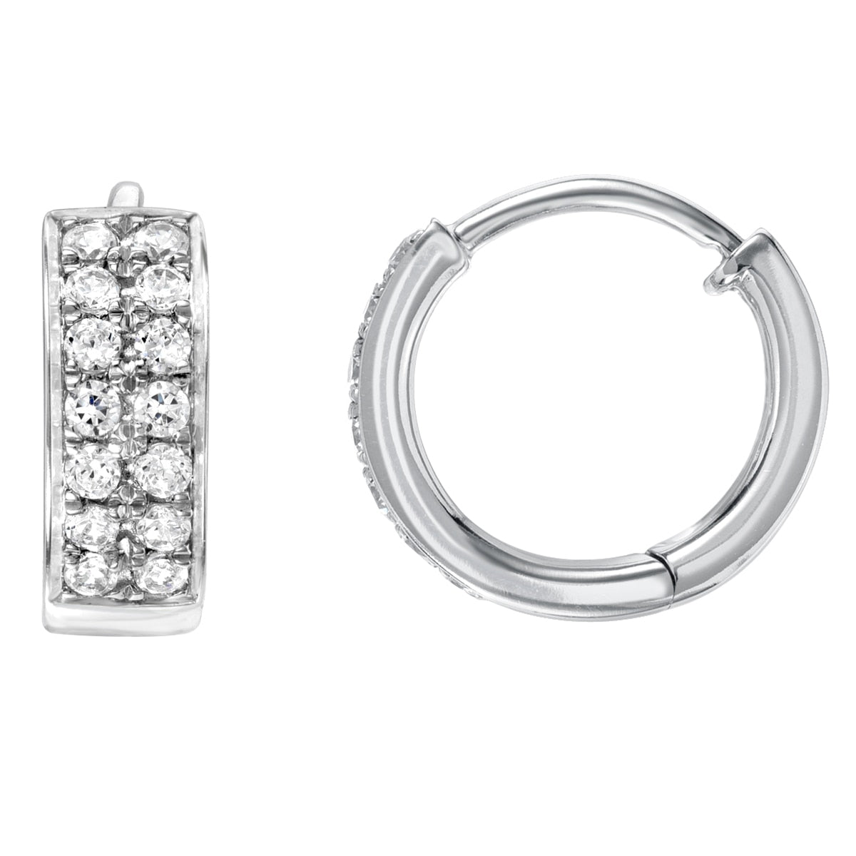 18KT White Gold Round Brilliant Cut 0.24ctw Diamond Earrings