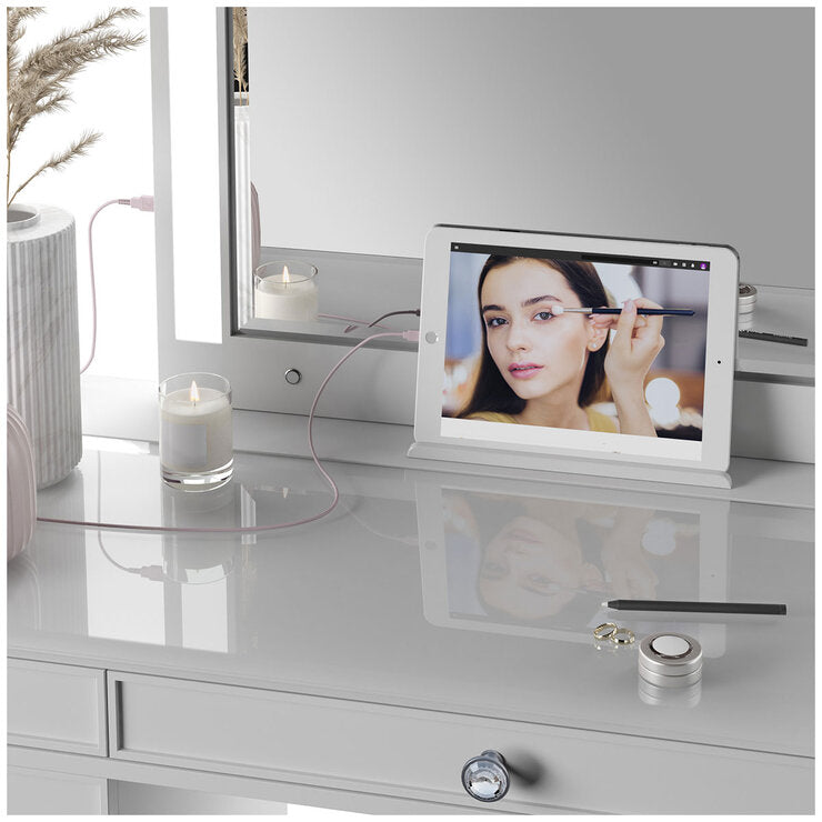 Tresanti Vanity Table With LED Lighted Mirror