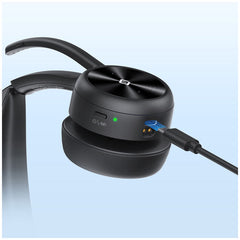 EMEET GeniusCall Wireless On-Ear Headset with Charging Base Black HS80