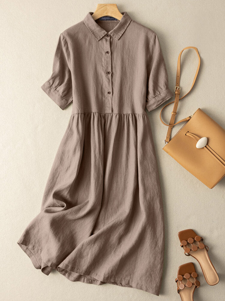 Solid Pocket Tie Back Sleeveless High-low Casual Dress